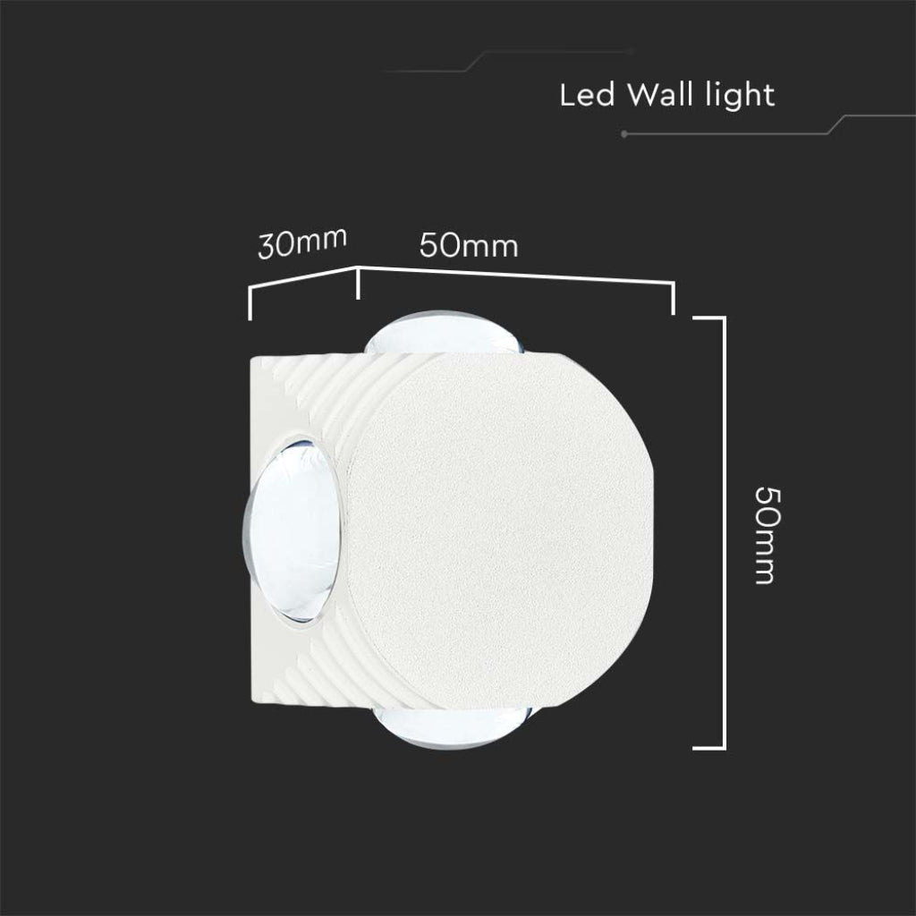 V-TAC Applique LED da Muro 4W con 4 Fasci Luminosi Corpo Bianco 4000K IP54 V-TAC Applique LED da Muro 4W con 4 Fasci Luminosi Corpo Bianco 4000K IP54